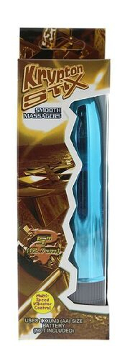 Голубой гладкий вибромассажёр KRYPTON STIX 5 MASSAGER M/S BLUE - 12,7 см. (Цвет: голубой)