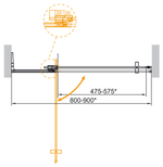 Душевая дверь в нишу Cezares SLIDER-B-1-80/90-GRIGIO-BORO, профиль брашированное золото