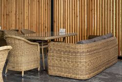 "Кальяри" диван трехместный плетеный из искусственного ротанга (гиацинт), цвет соломенный
