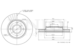 Диск тормозной передний UNIO BRD-20263