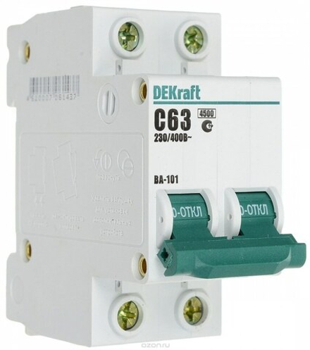 Dekraft Авт.выкл. 2Р 63А 4,5кА С