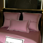 Комплект постельного белья Однотонный Сатин Премиум широкий кант на резинке OCPKR021