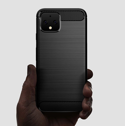 Чехол на Google Pixel 4 цвет Black (черный), серия Carbon от Caseport