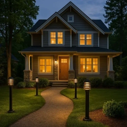 Светильник уличный садовый фонарь 85 см Парковый, электрический, IP54, черный, E27