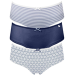 Набор из 3 сине-белых трусиков-шортиков Alice (Размер: L) (Цвет: синий с белым)