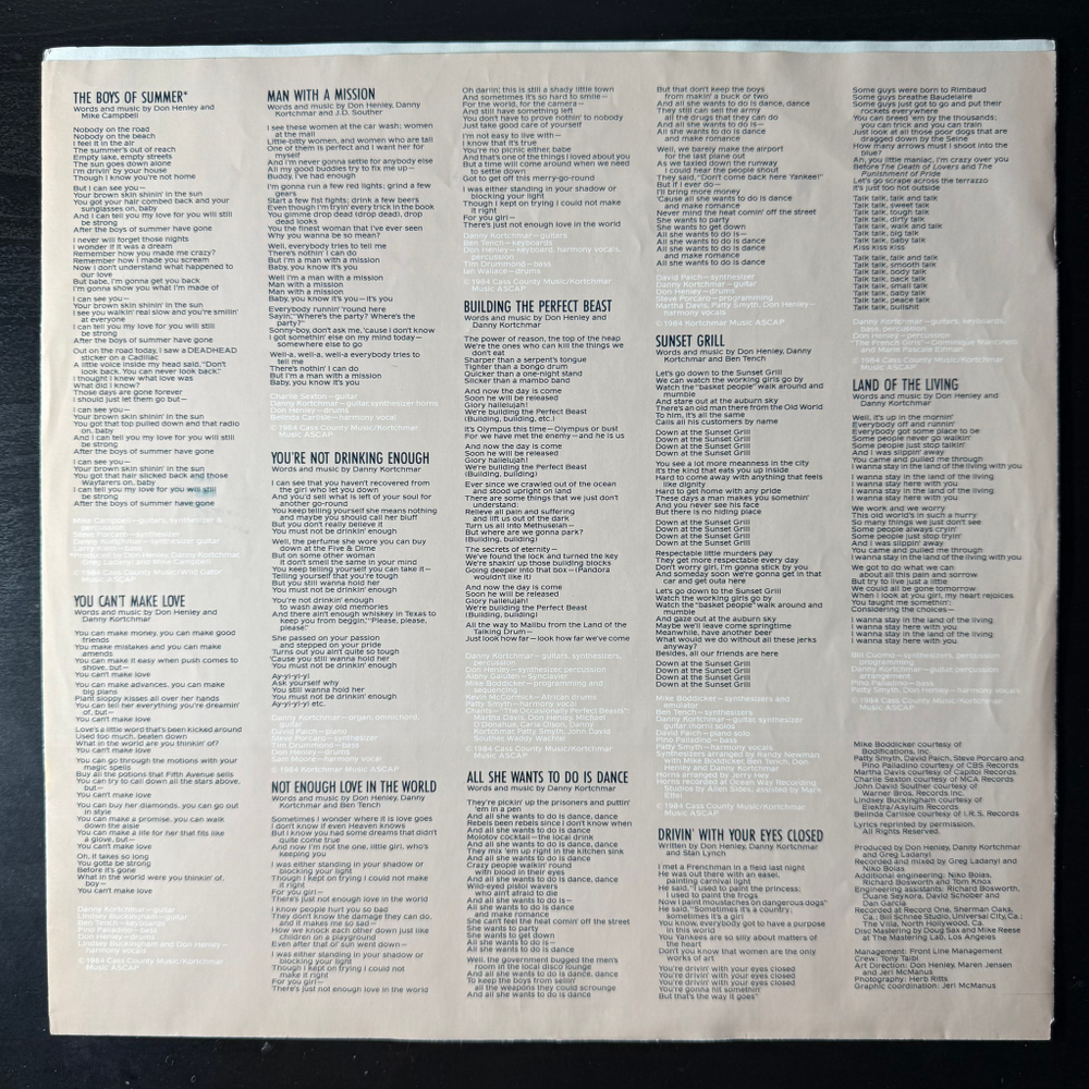 Виниловая пластинка Don Henley ‎– Building The Perfect Beast LP