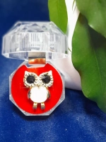 Брошь сова золото