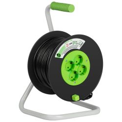 Удлинитель силовой ЭРА GREEN LINE KAT-3x1-40m Greenline на катушке пластик 4 розетки с заземлением 40м ПВС 3x1мм2