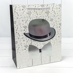 Пакет подарочный 26х32х10см Фигуры и узоры "Мужской" с тиснением (Микс)