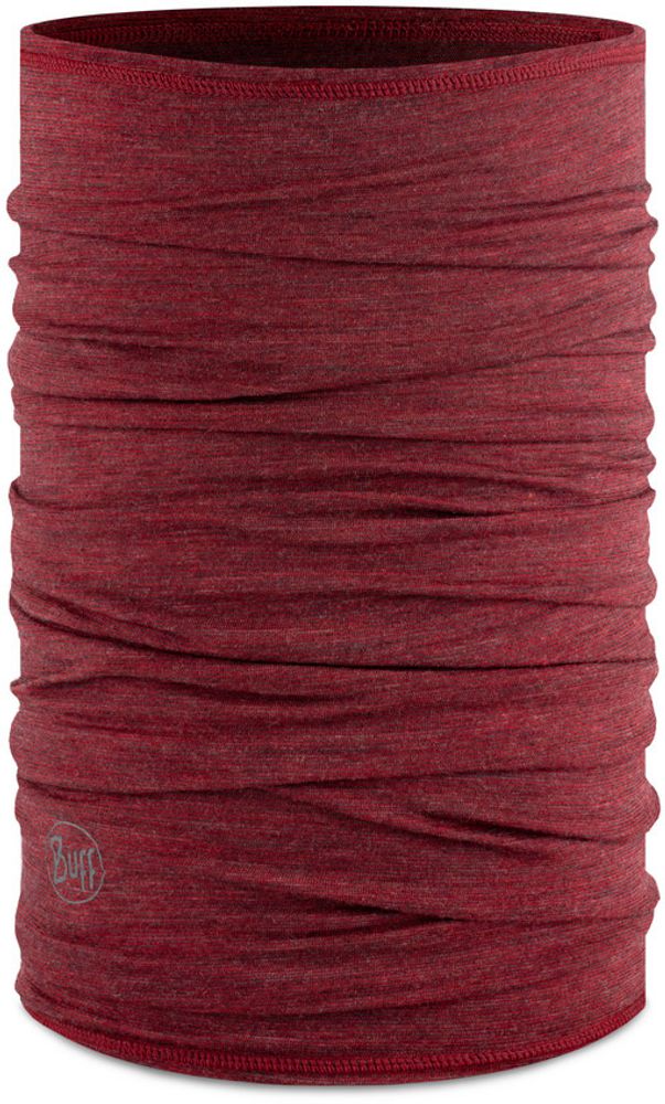 Тонкий шерстяной шарф-труба Buff Merino Lightweight Mars Red