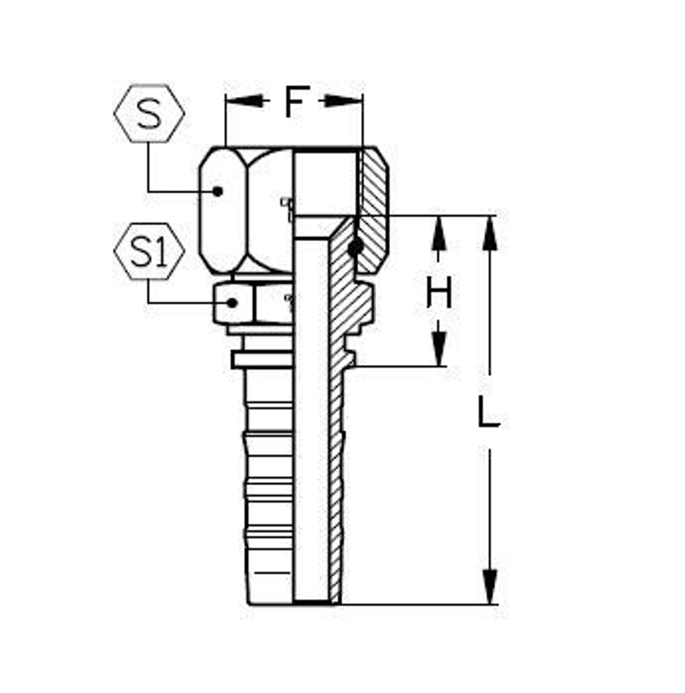Фитинг DN 25 JIC (Г) 1.5/8 CS