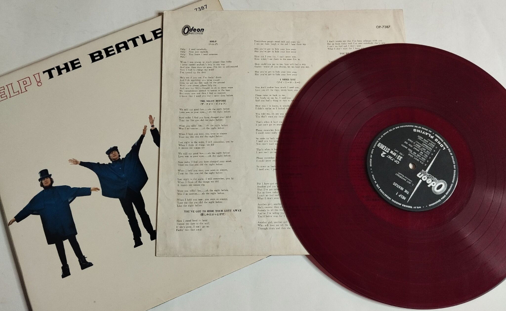 Винтажная виниловая пластинка LP The Beatles Help (Japan 1965) (No Obi) (Red Wax Vinyl)
