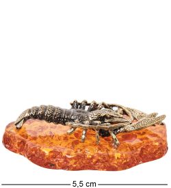 Народные промыслы AM-1796 Фигурка «Рак» (латунь, янтарь)