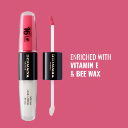 Dermacol 16H Lip Colour - Долговременная помада и блеск для губ оттенок 16 Classy Sassy, 2 ml