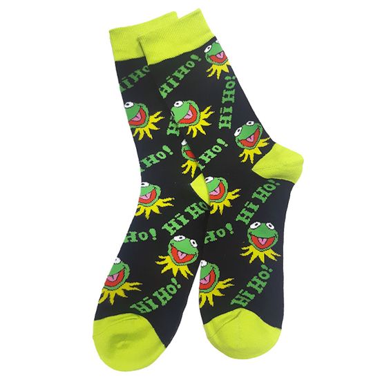 Носки Лягушонок Кермит, р-р 38-44 (черный/салатовый)