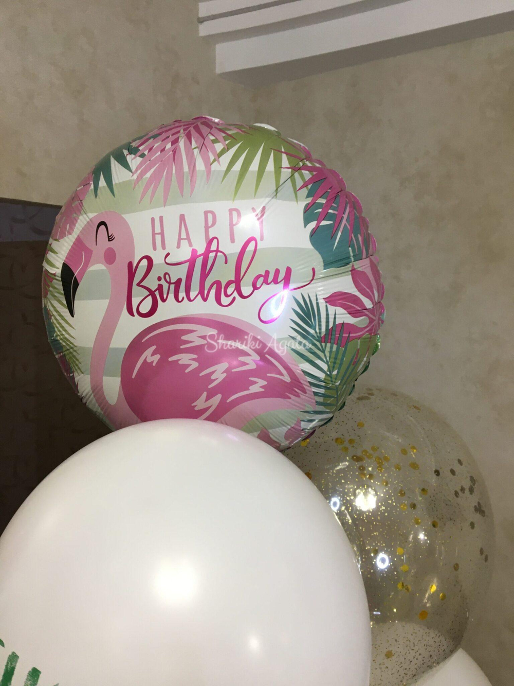 Фольгированный шар «Happy Birthday. Фламинго», 46 см