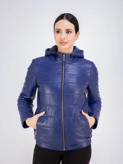 Куртка женская из натуральной кожи с капюшоном Турция
