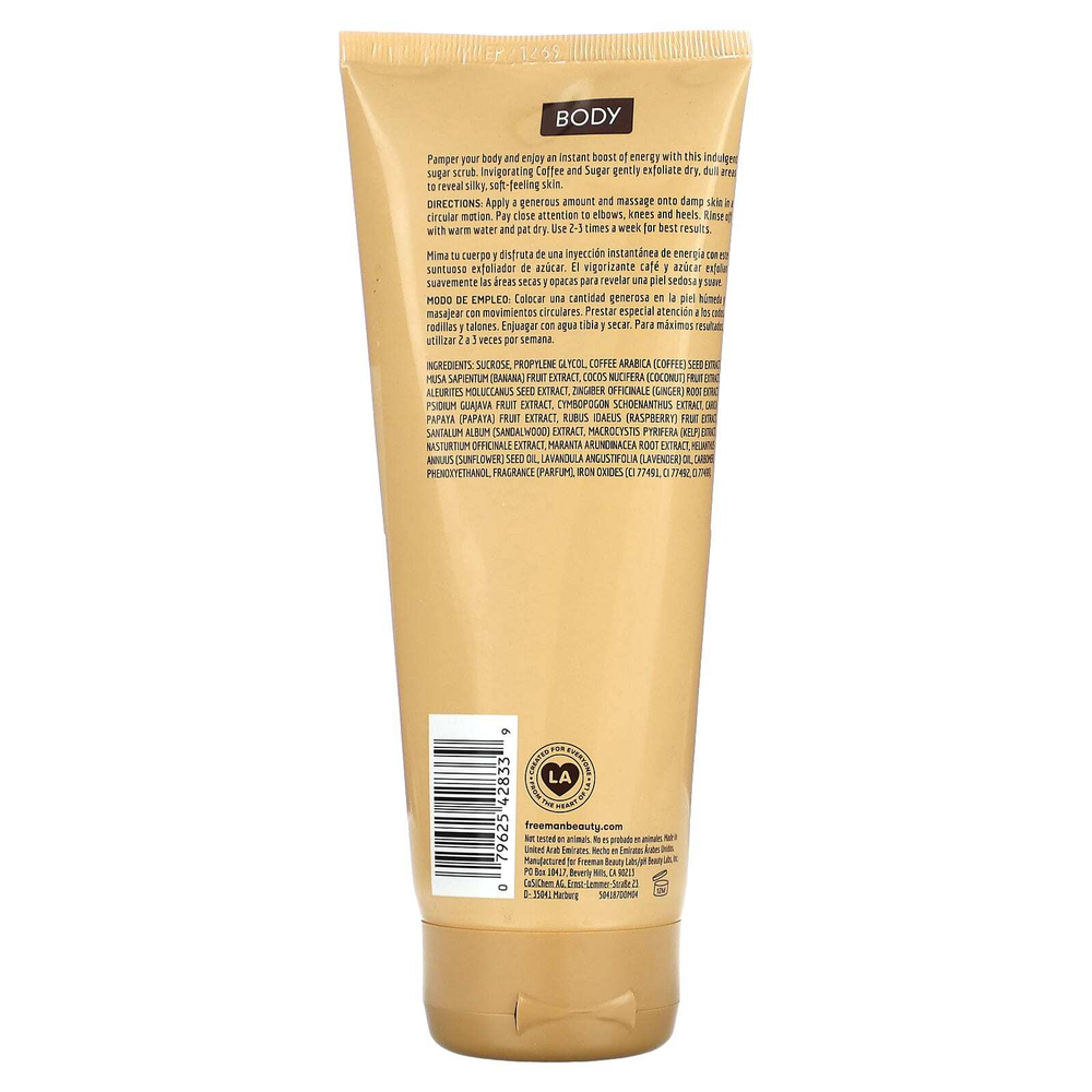 Freeman Beauty, Отшелушивающий сахарный скраб для тела, кофе, 175 мл (6 жидк. унц.)