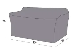 Защитный чехол на диван Касабланка, двухместный 159×82×70 см, цвет серый