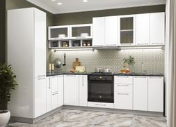 Модульный кухонный гарнитур «Олива» 2300/2800 (снег), ЛДСП, ДСВ Мебель