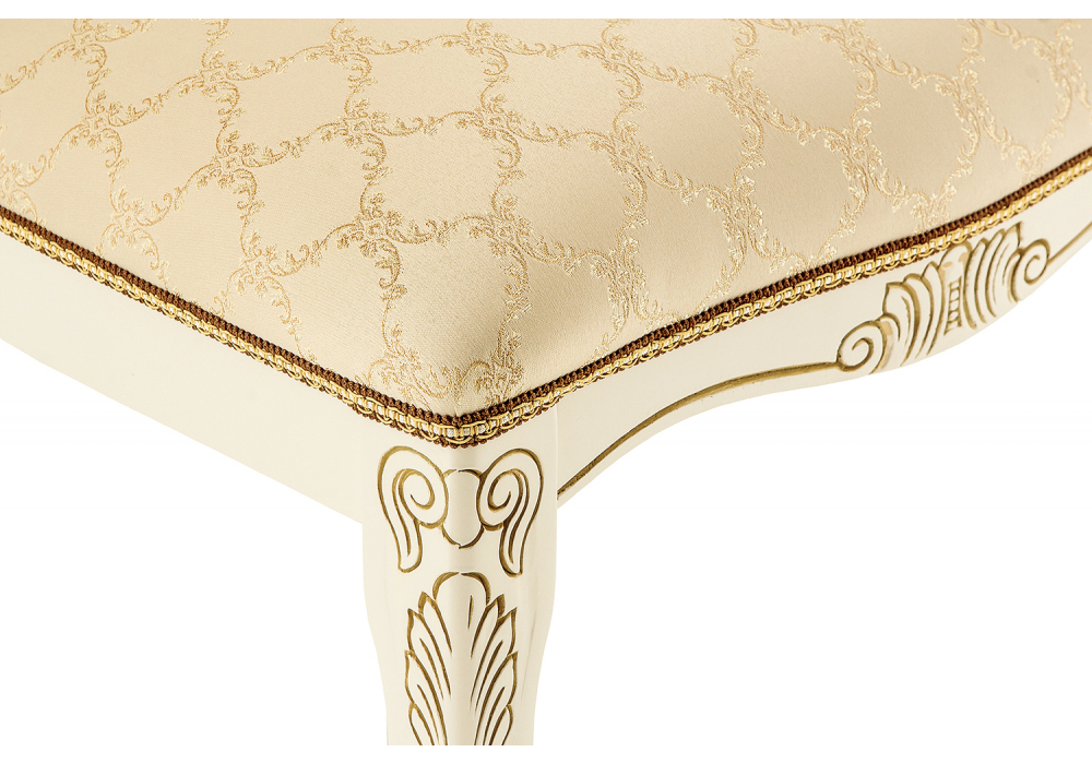 Стул деревянный Woodville Лауро без подлокотников патина золото, бежевый, ножки белые