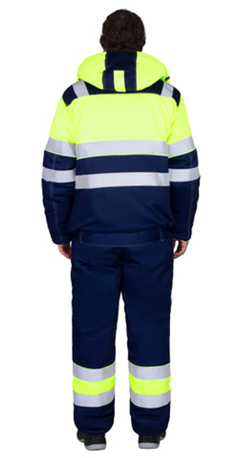 Костюм СИРИУС-НАВИГАТОР-2 зимний, куртка кор., полукомбинезон, синий с лимонным и СОП