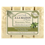 A La Maison de Provence, кусковое мыло для рук и тела, розмарин и мята, 4 шт. по 100 г (3,5 унции)