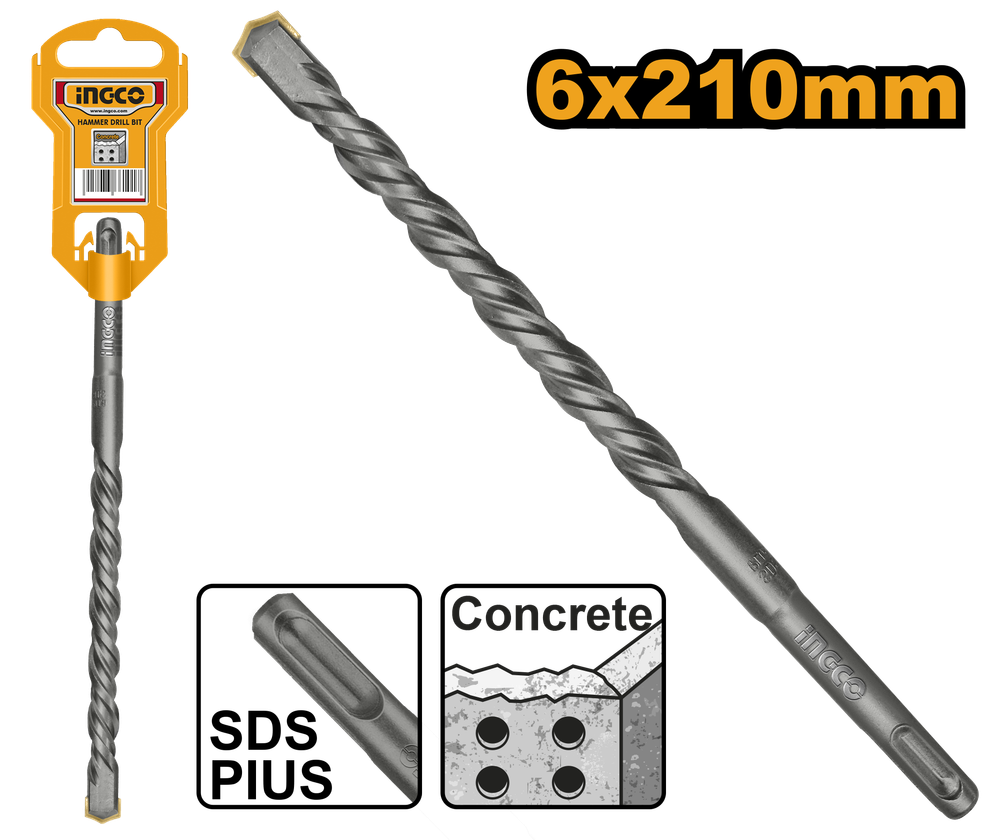 Бур по бетону SDS-plus 6х210 мм INGCO DBH1210603 INDUSTRIAL