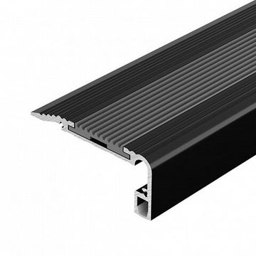 Алюминиевый анодированный накладной профиль для ступеней 2м 060867 черный STAIR-W60-2000 ANOD BLACK Arlight