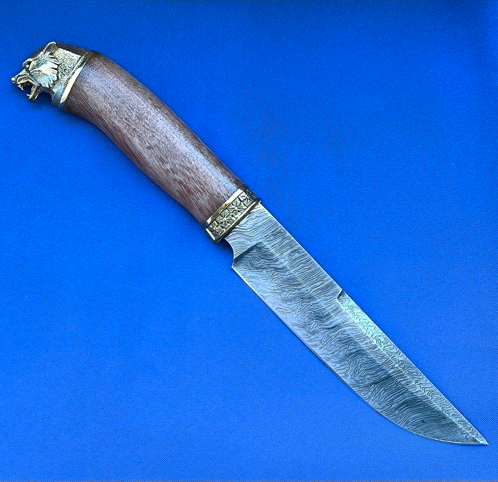 Подарочный нож Кадет Дамаск, литьё латунь