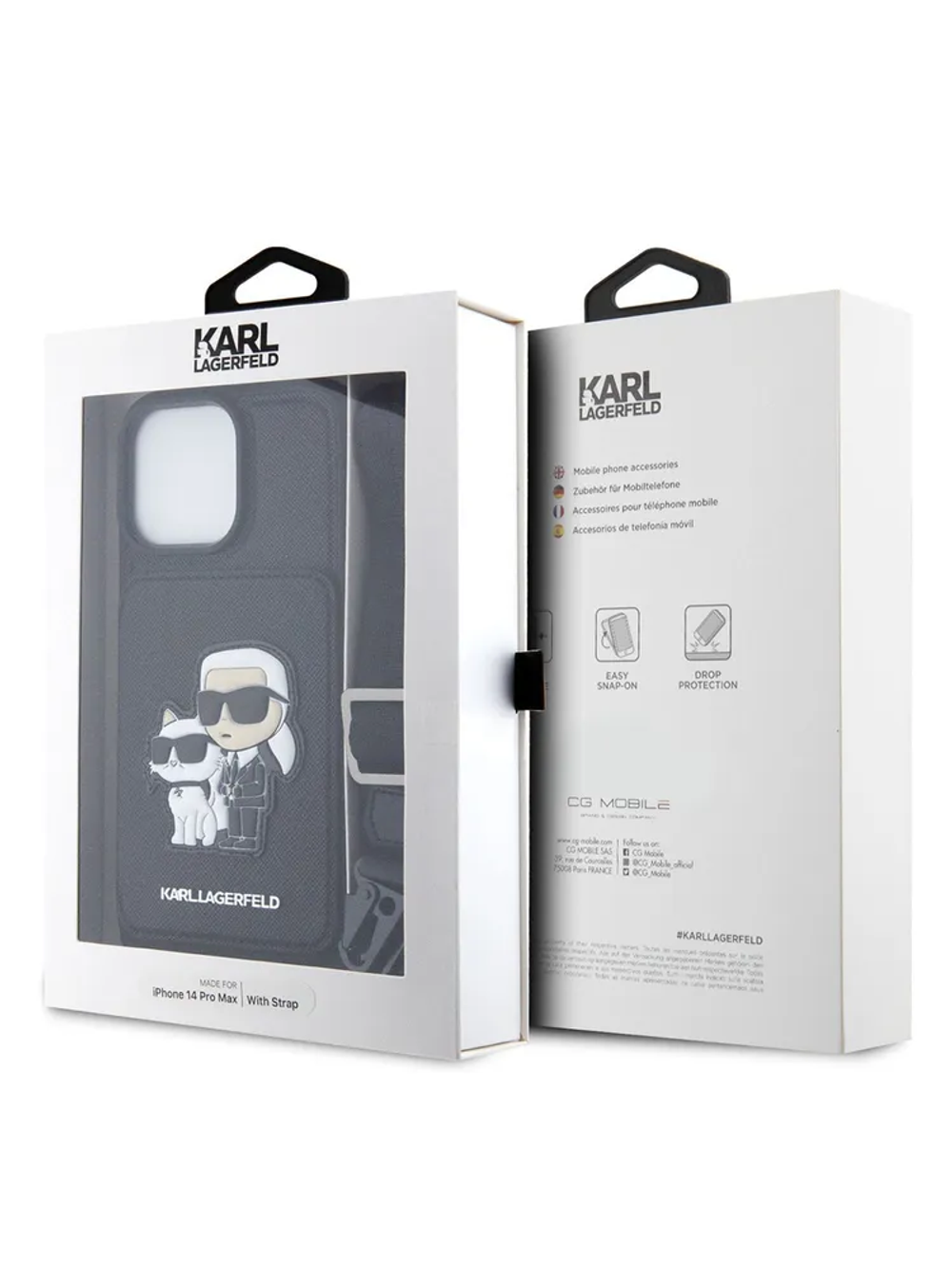 Чехол Karl Lagerfeld с ремешком через плечо и картхолдером для iPhone 15