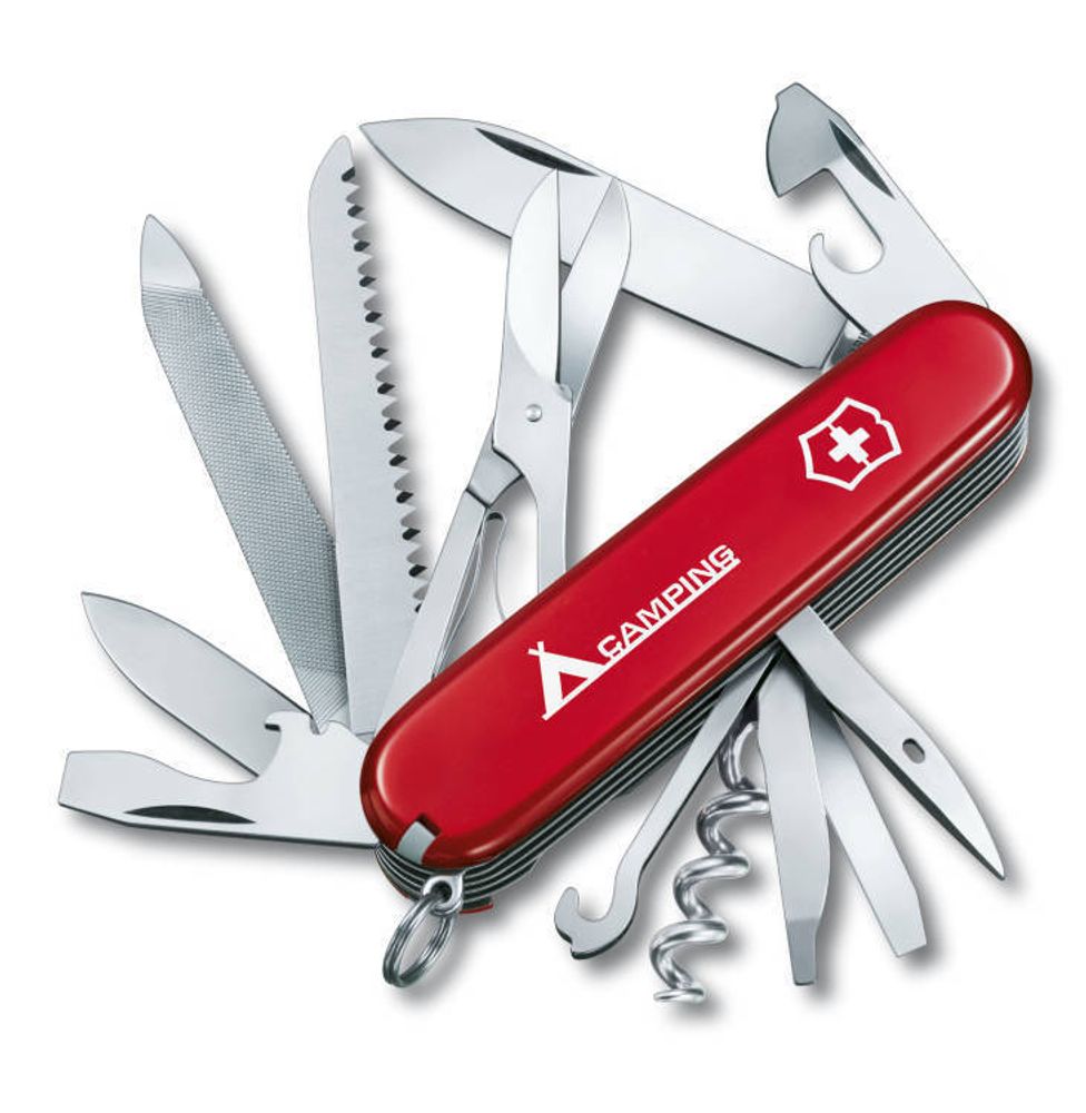 Нож Victorinox Ranger, 91 мм, 21 функция, красный с логотипом &quot;camping&quot;