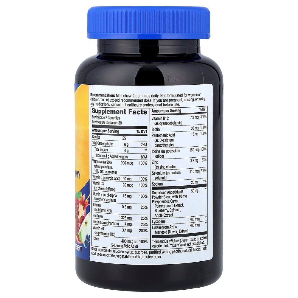 Nature's Way, Alive!®, мультивитаминные жевательные таблетки для мужчин старше 50 лет, со вкусом фруктов, 60 жевательных таблеток