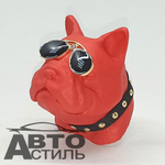 Ароматизатор-игрушка -на обдув- Собачка Бульдог -(жидк)- YC-31RG Red glasses