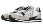 EMPORIO ARMANI Armani fabric leather eagle logo lace-up round head sports shock absorption non-slip wear-resistant low-cut life casual shoes men's beige