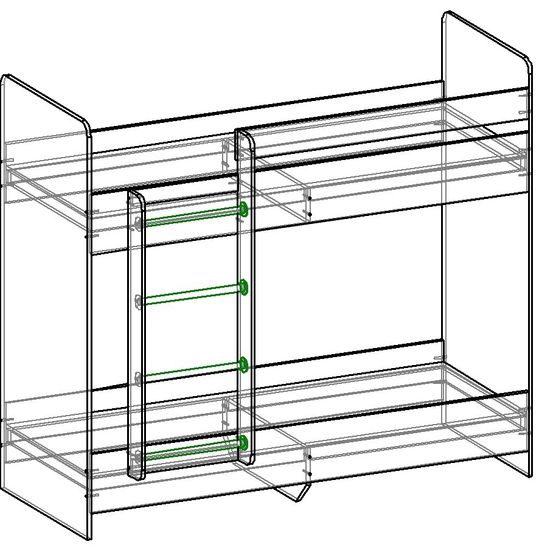 Кровать двухъярусная ДАЙСЕН левая