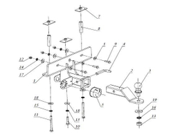 Фаркоп Бизон на Тагаз Tager FA 0661-E (с 2006 по 2013 г.в.) (паспорт и сертификат в комплекте)(без электрики)