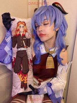 Мини дакимакура Кеджуро Ренгоку из Клинок, рассекающий демонов арт. M0475, 60х20 см