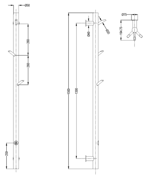 Полотенцесушитель электрический OAK CHROME новый 50мм