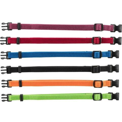 Ошейники для щенков, набор из 6 шт., S-M: 17-25 см/10 мм, красн., зел., жёлтый, фиол., синий, чёрн., Trixie