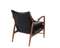 Кресло Finn Juhl Model 45, орех, черная кожа