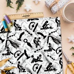 Ткань лён интимная жизнь на белом фоне