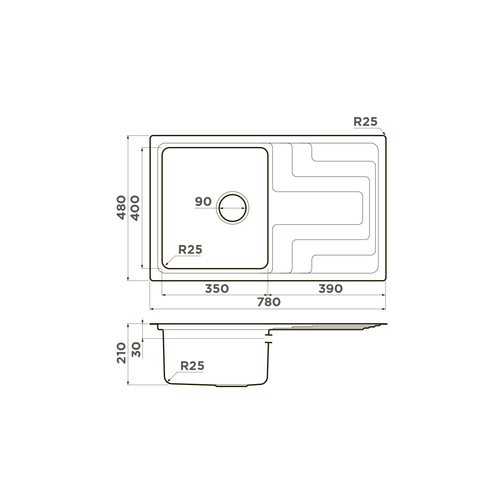 кухонная мойка Omoikiri Mizu 78-IN нерж. сталь/нержавеющая сталь