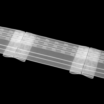 Шторная лента Oz-Is арт. 4355 МР, бантовые складки, коэф сборки 1:1,8, цвет прозрачный (ширина 80 mm)