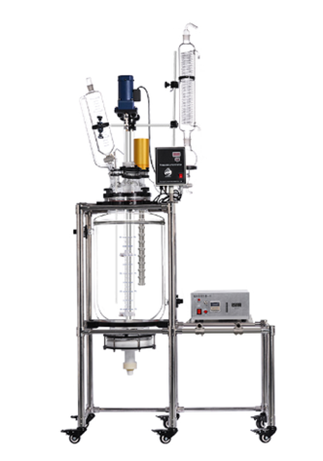 Реактор стеклянный лабораторный 30л с гомогенизатором
