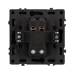 Механизм выключателя одноклавишный перекрёстный SWT-NOBE-MKX1-SFPL-BK (230V, 10A) (Arlight, Черный оникс) 054249