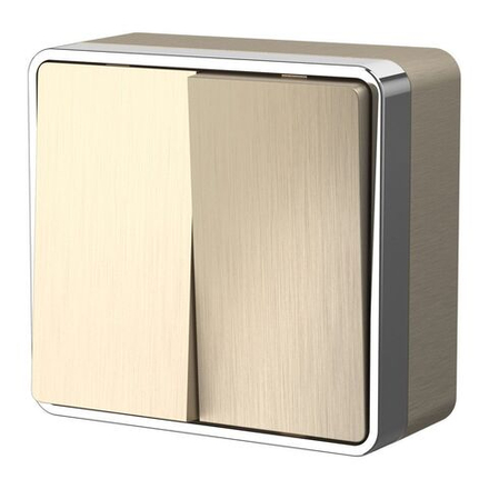 Выключатель двухклавишный Gallant шампань рифленый W5020010