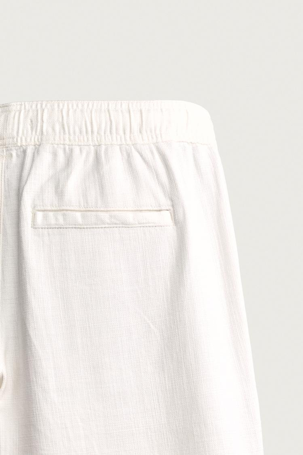 ZARA БРЮКИ СВОБОДНОГО КРОЯ С ФАКТУРОЙ, ЖЕЛТОВАТО-БЕЛЫЙ