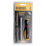 Отвертка комбинированная, SL3/16"-PH1, SL1/4"-PH2, 3-х компонентная рукоятка Denzel