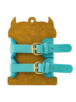 Голубые двуслойные кожаные оковы